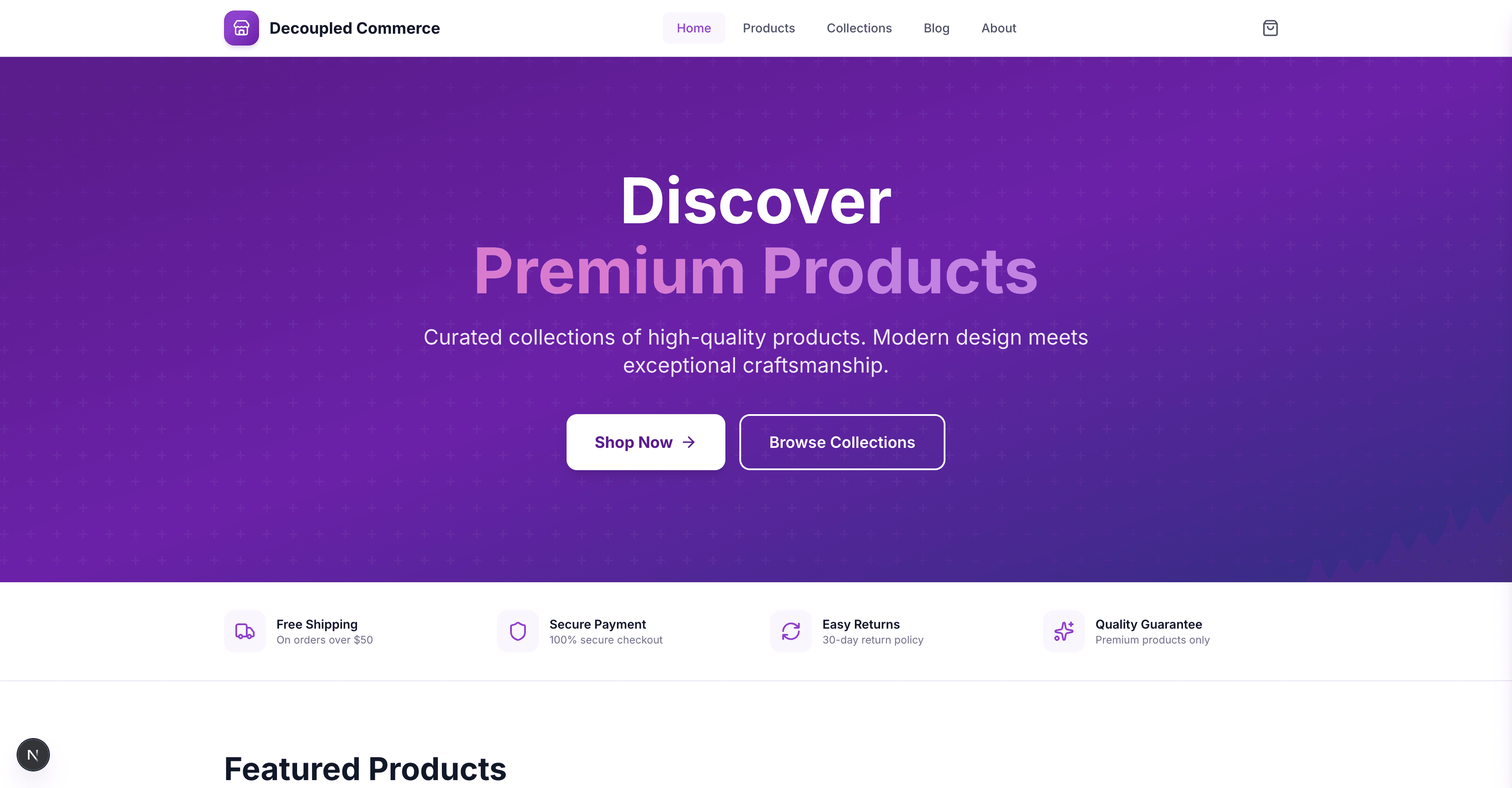 Decoupled Commerce screenshot